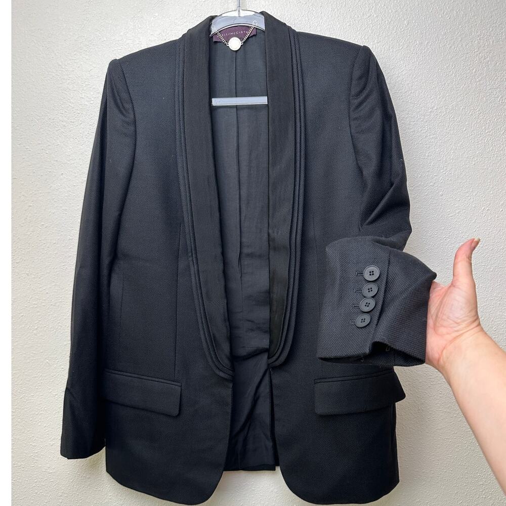 Stella McCartney Black Tuxedo Blazer Women US 8 IT 44 Shawl Lapel